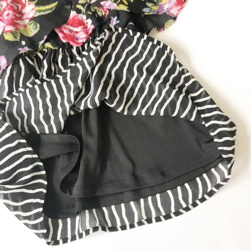 NWT Truly Me by Sara Sara Black Floral Squiggle Sundress Size 5